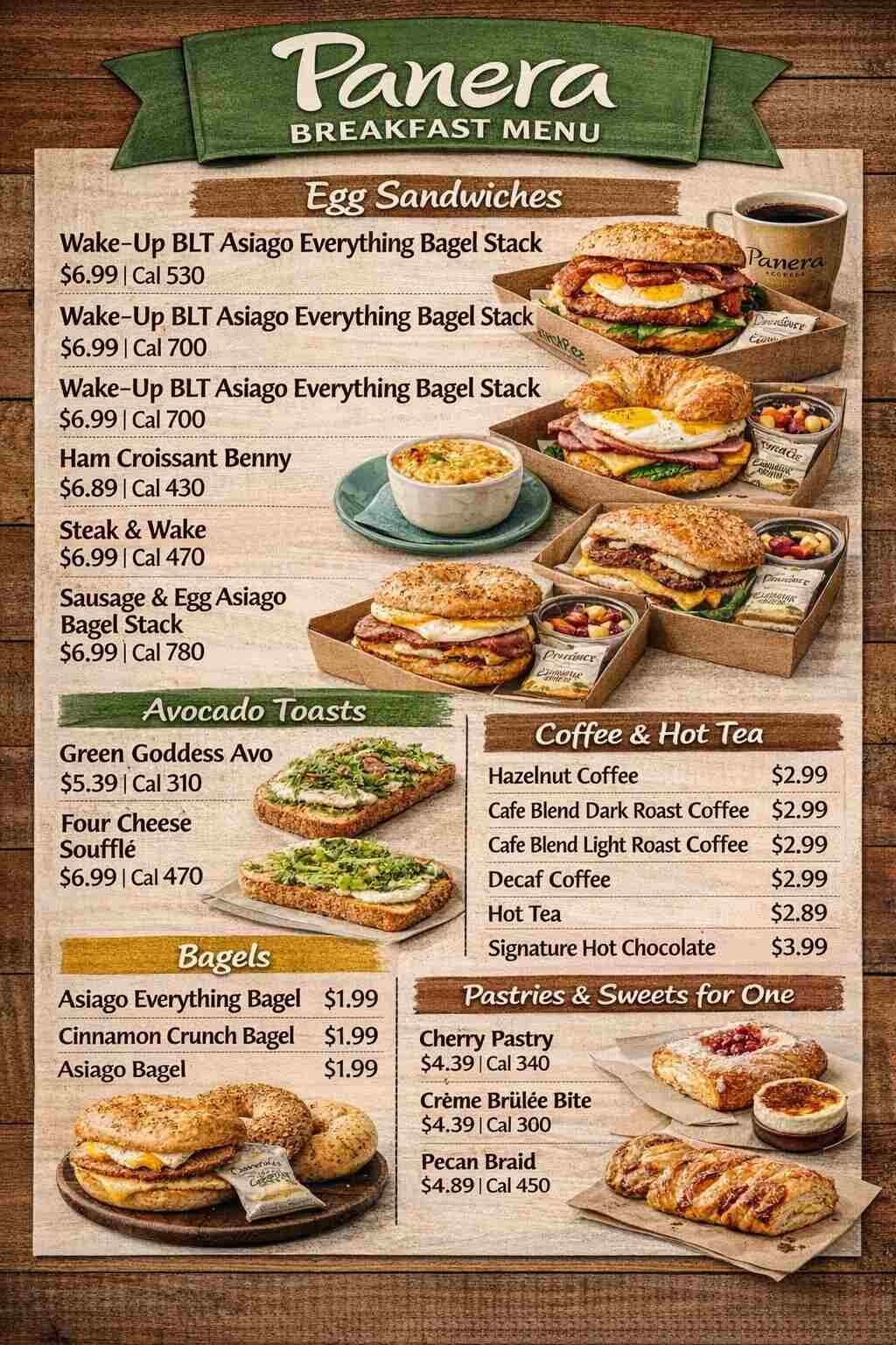 Panera Bread Breakfast Menu
