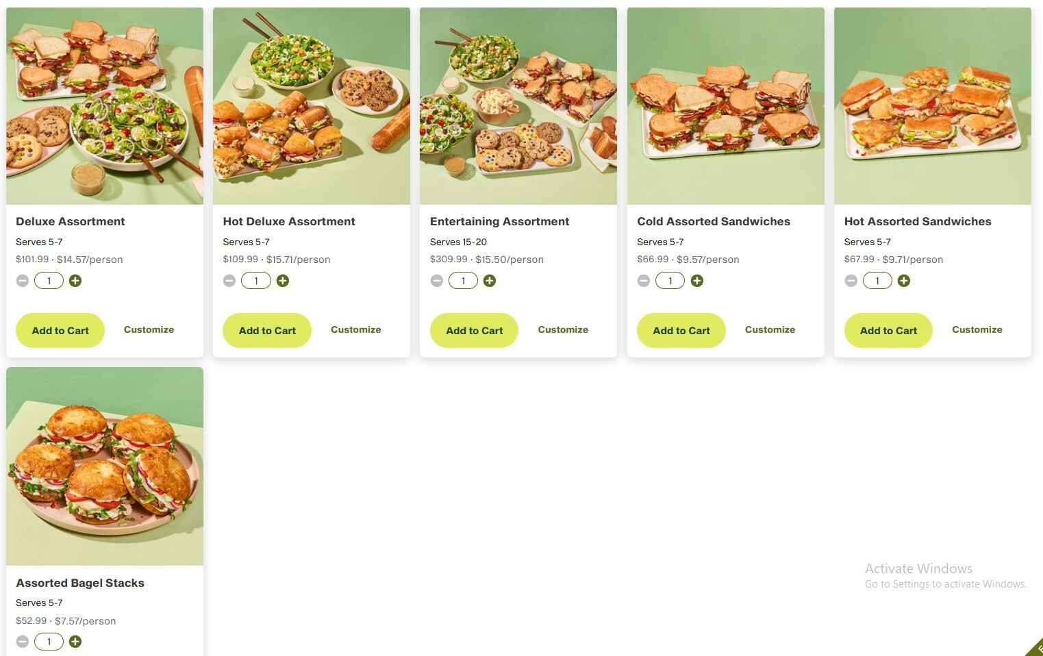 Panera Bread Catering Sandwitches