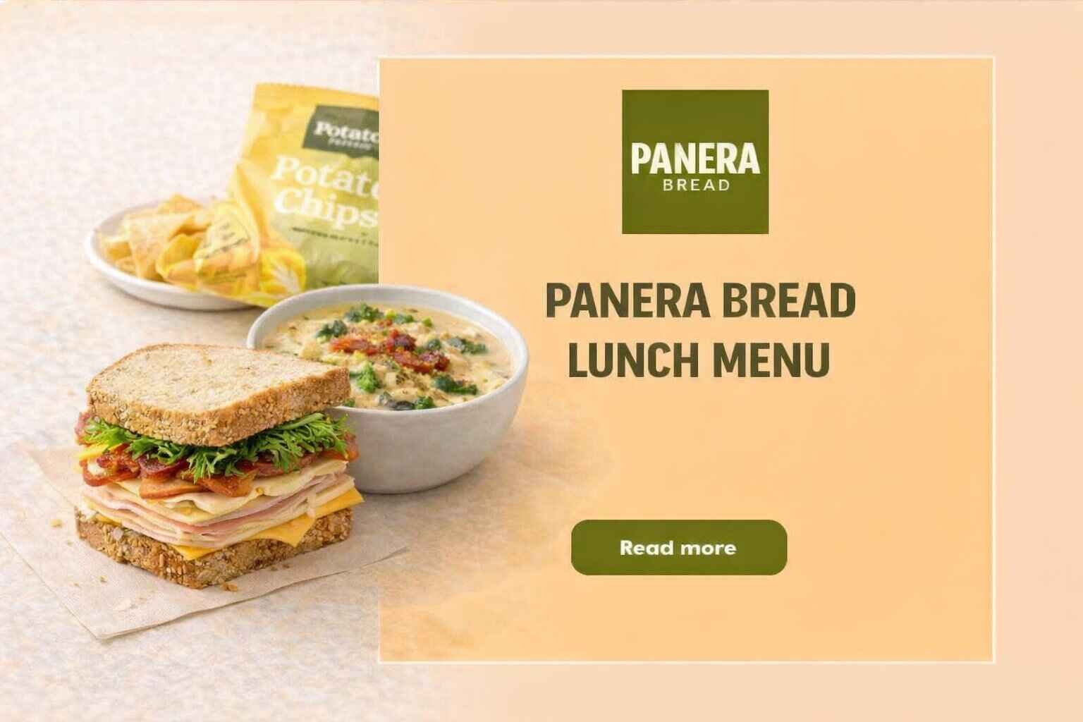 Panera Bread Lunch Menu with Prices