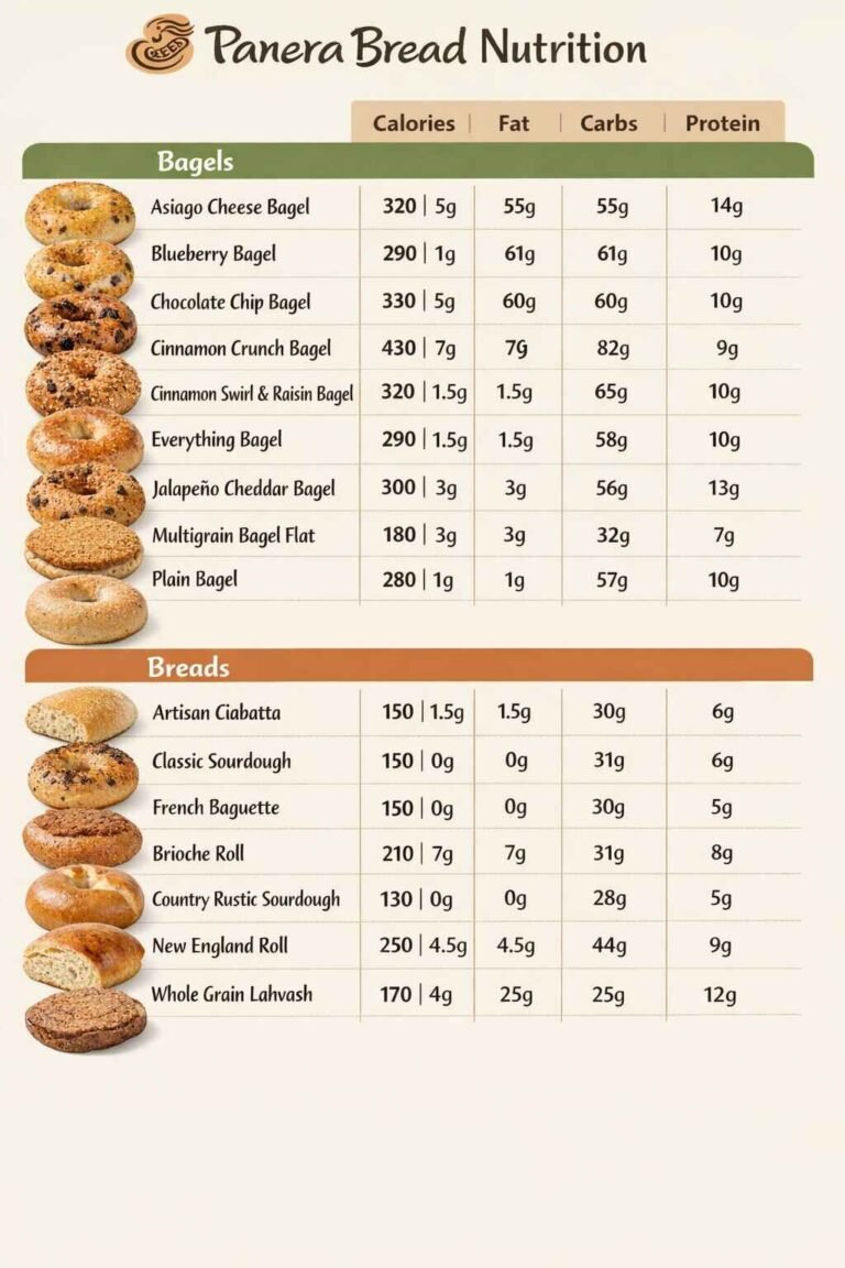 Panera Bread Nutrition Menu 2026